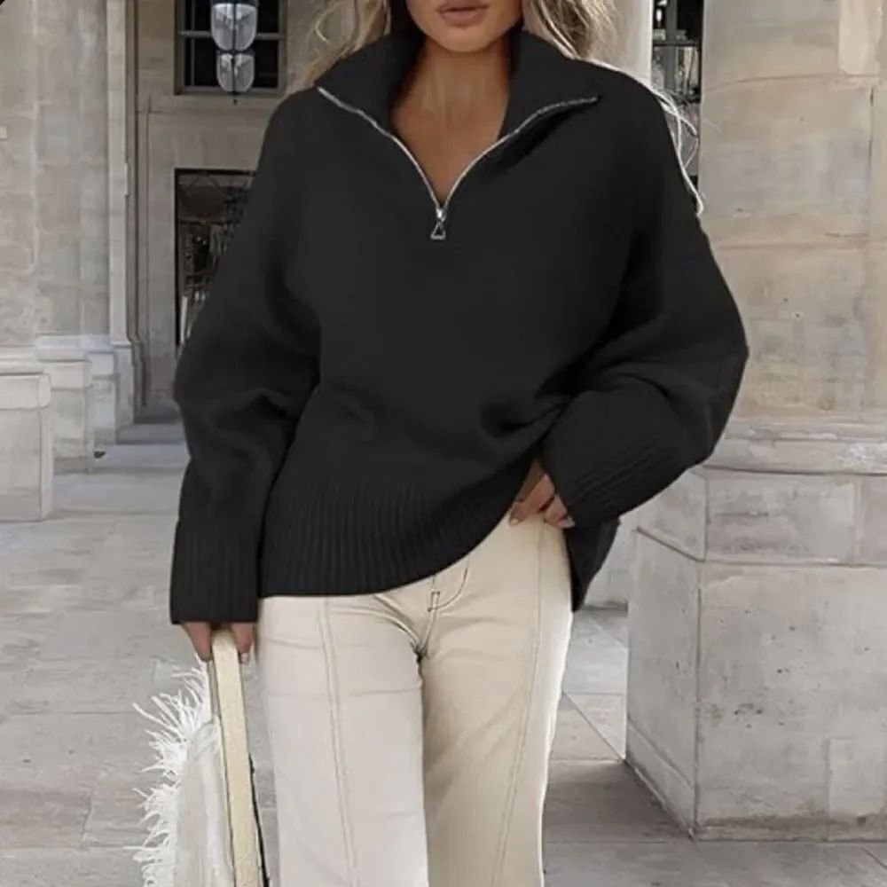 Black half zip sweater